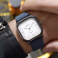 Fashion Square Men Quartz Watch, Minimalist Leather Strap Wrist watch