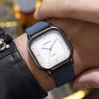 Fashion Square Men Quartz Watch, Minimalist Leather Strap Wrist watch