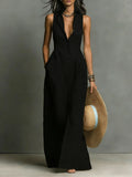 Francine | Women's Button Down Sleeveless Maxi Dress - Red - Image 5