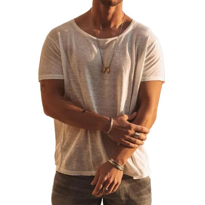 Loose T-Shirt with Round Neck Design