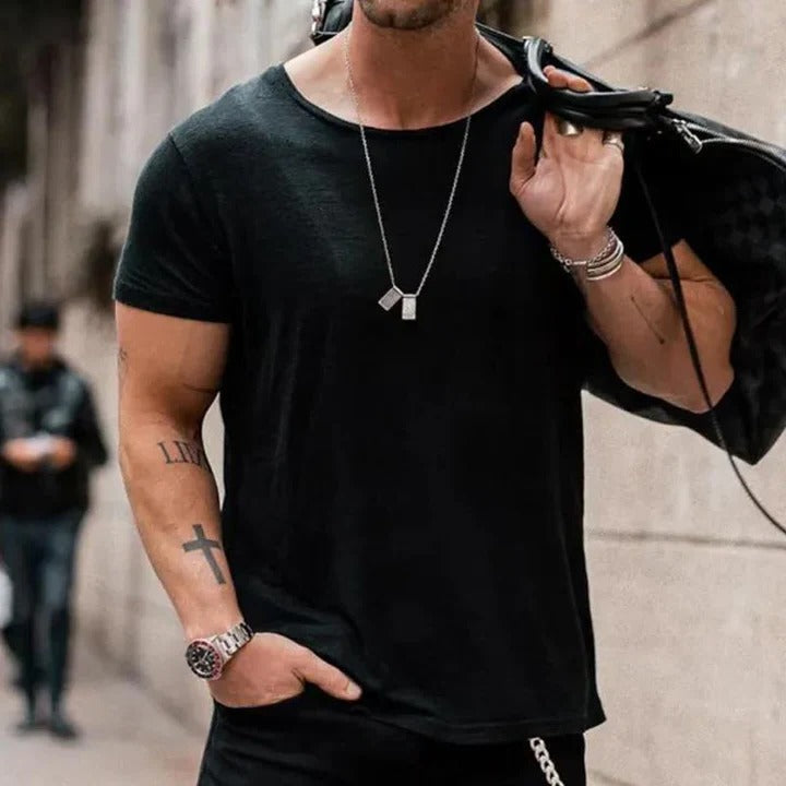 Loose T-Shirt with Round Neck Design