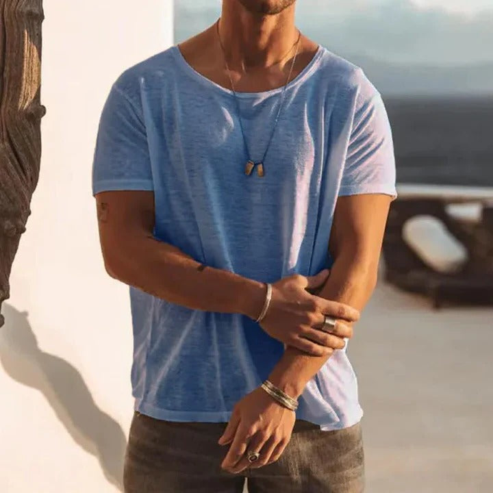 Loose T-Shirt with Round Neck Design