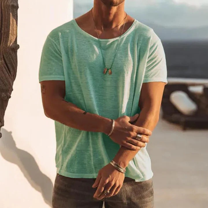 Loose T-Shirt with Round Neck Design