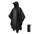 Waterproof Poncho with Adjustable Hood and Side Snap Closures, Packable Lightweight Design