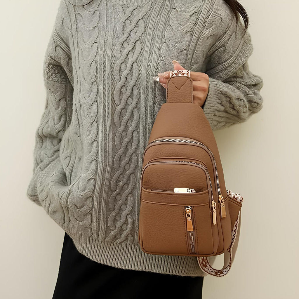 Anti Theft Sling Bag with Hidden Zip Pocket and Padded Phone Sleeve, Water Resistant Finish