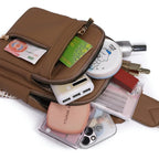 Anti Theft Sling Bag with Hidden Zip Pocket and Padded Phone Sleeve, Water Resistant Finish