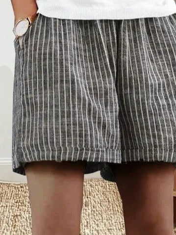 Casual Striped Loose Fit Shorts