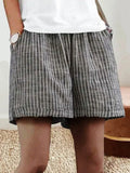 Casual Striped Loose Fit Shorts