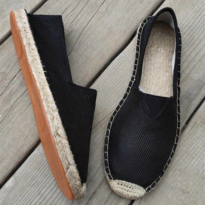Espadrille Loafers for Men with Breathable Woven Upper and Non-Slip Sole, Lightweight