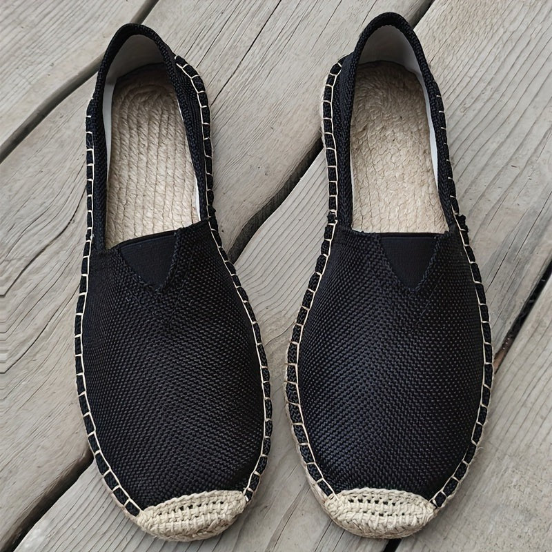 Espadrille Loafers for Men with Breathable Woven Upper and Non-Slip Sole, Lightweight
