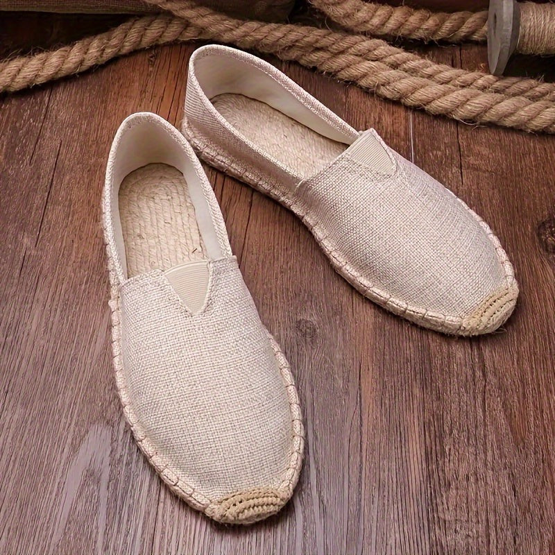 Espadrille Loafers for Men with Breathable Woven Upper and Non-Slip Sole, Lightweight