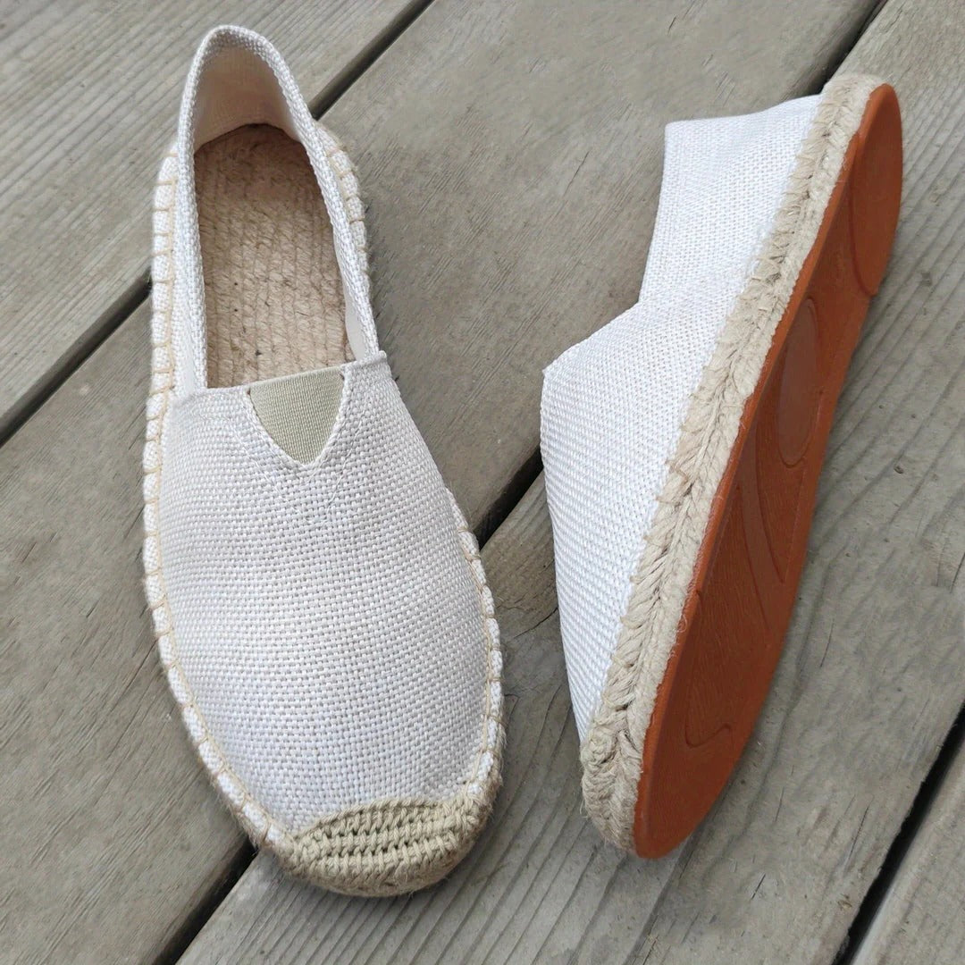 Espadrille Loafers for Men with Breathable Woven Upper and Non-Slip Sole, Lightweight