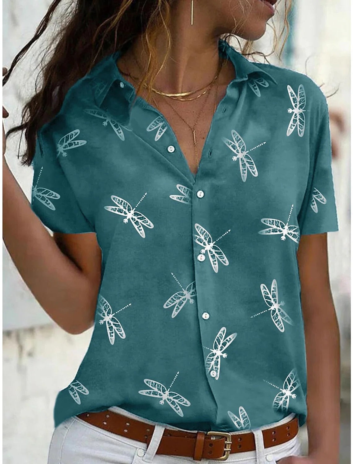 Women's Short Sleeve Summer Tee with Relaxed Fit and Lightweight Knit, Machine Washable
