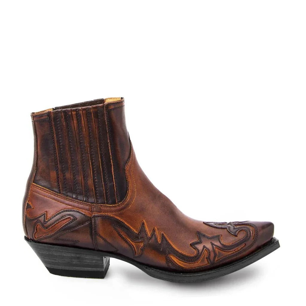 Men's Cowboy Boots with Western Stitching and Cushioned Interior, Extended Sizes