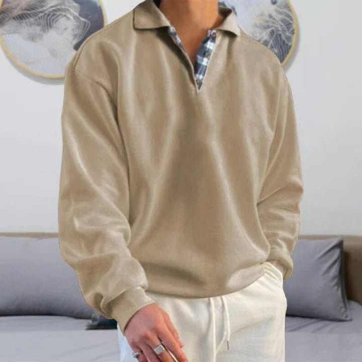 Men's Breathable Sweater with Lightweight Open Knit and Ribbed Cuffs, Classic Fit