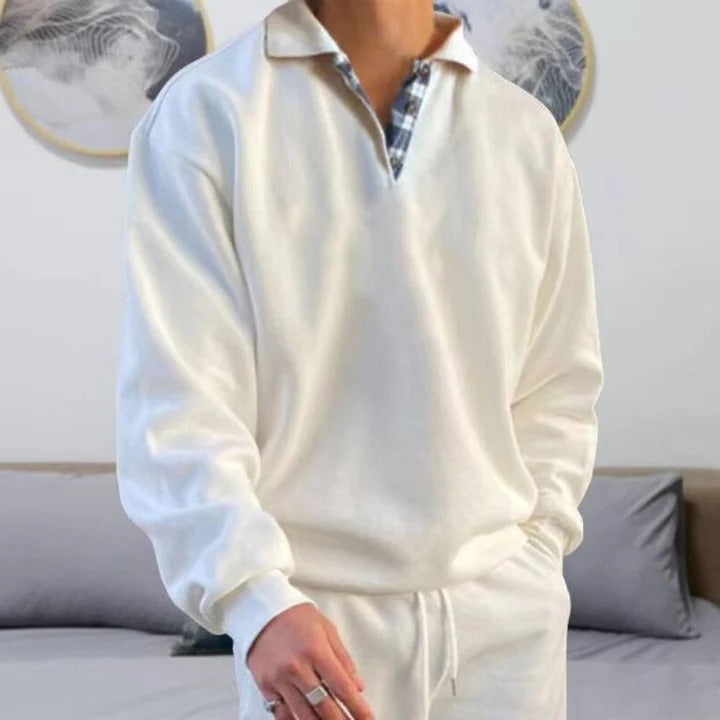 Men's Breathable Sweater with Lightweight Open Knit and Ribbed Cuffs, Classic Fit