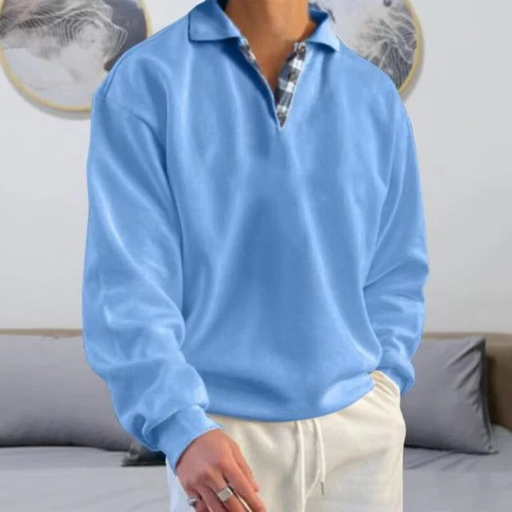 Men's Breathable Sweater with Lightweight Open Knit and Ribbed Cuffs, Classic Fit