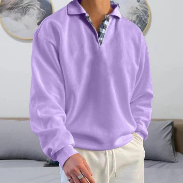 Men's Breathable Sweater with Lightweight Open Knit and Ribbed Cuffs, Classic Fit
