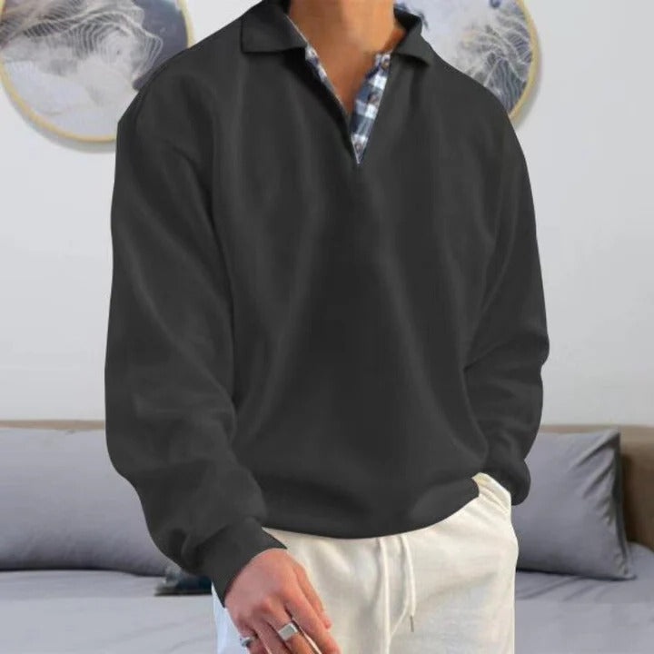 Men's Breathable Sweater with Lightweight Open Knit and Ribbed Cuffs, Classic Fit