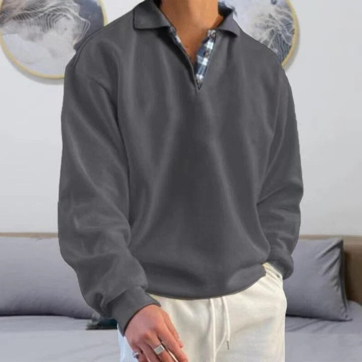 Men's Breathable Sweater with Lightweight Open Knit and Ribbed Cuffs, Classic Fit