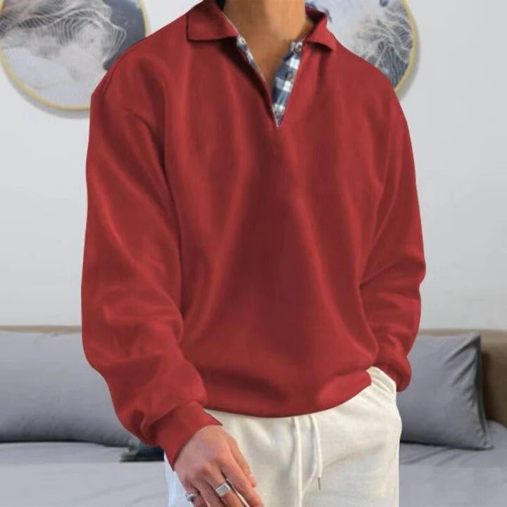 Men's Breathable Sweater with Lightweight Open Knit and Ribbed Cuffs, Classic Fit
