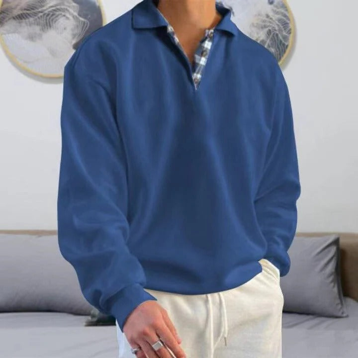 Men's Breathable Sweater with Lightweight Open Knit and Ribbed Cuffs, Classic Fit