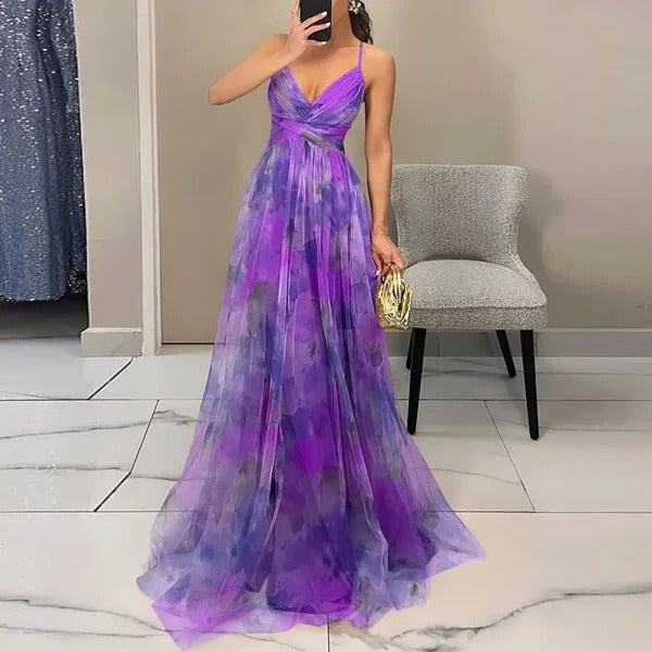 Sleeveless Maxi Dress with Adjustable Back Straps and Lightweight Lining, Ankle-Length