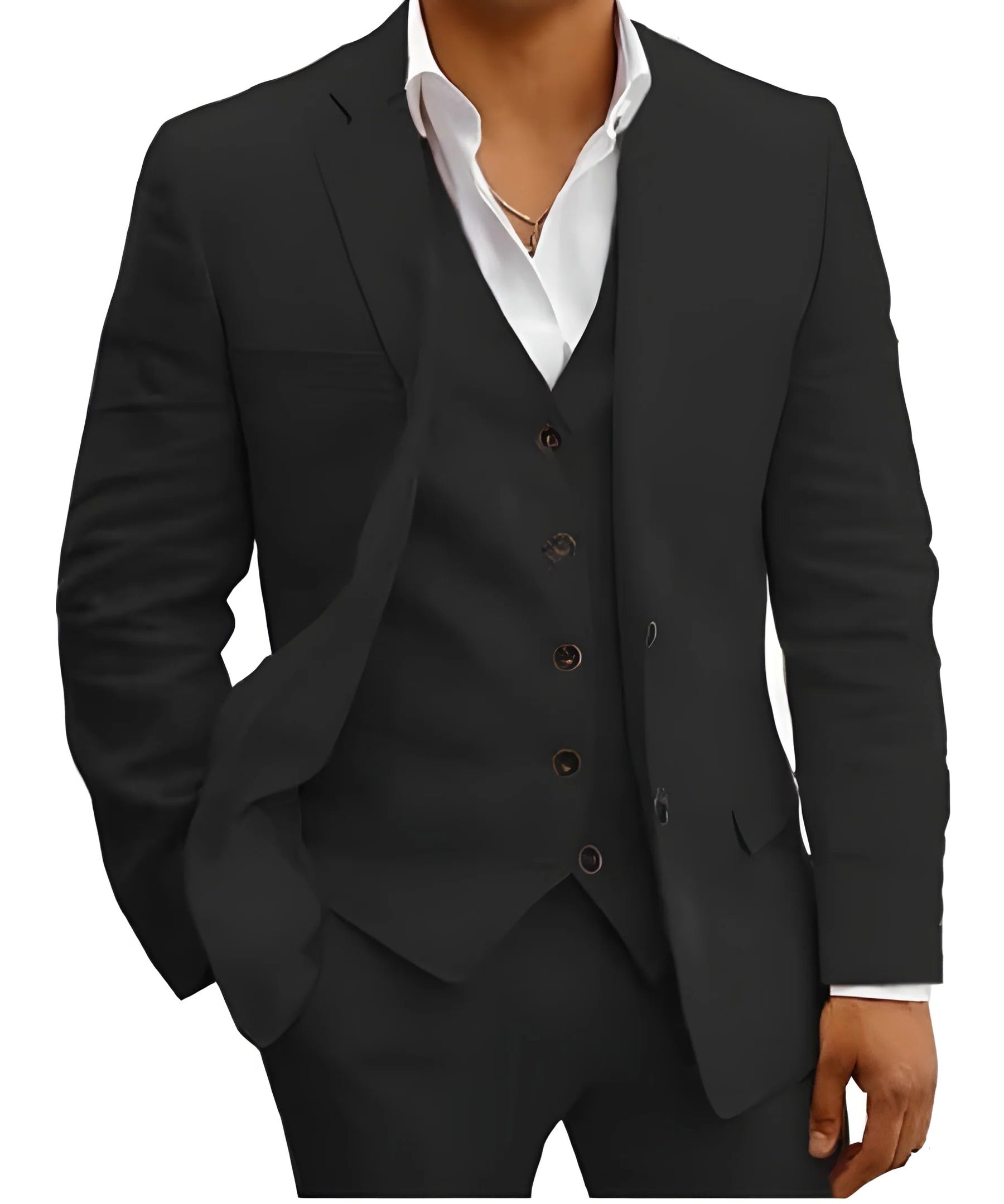 Summer Suit for Men with Breathable Lightweight Fabric and Three-Piece Set, Tapered Fit
