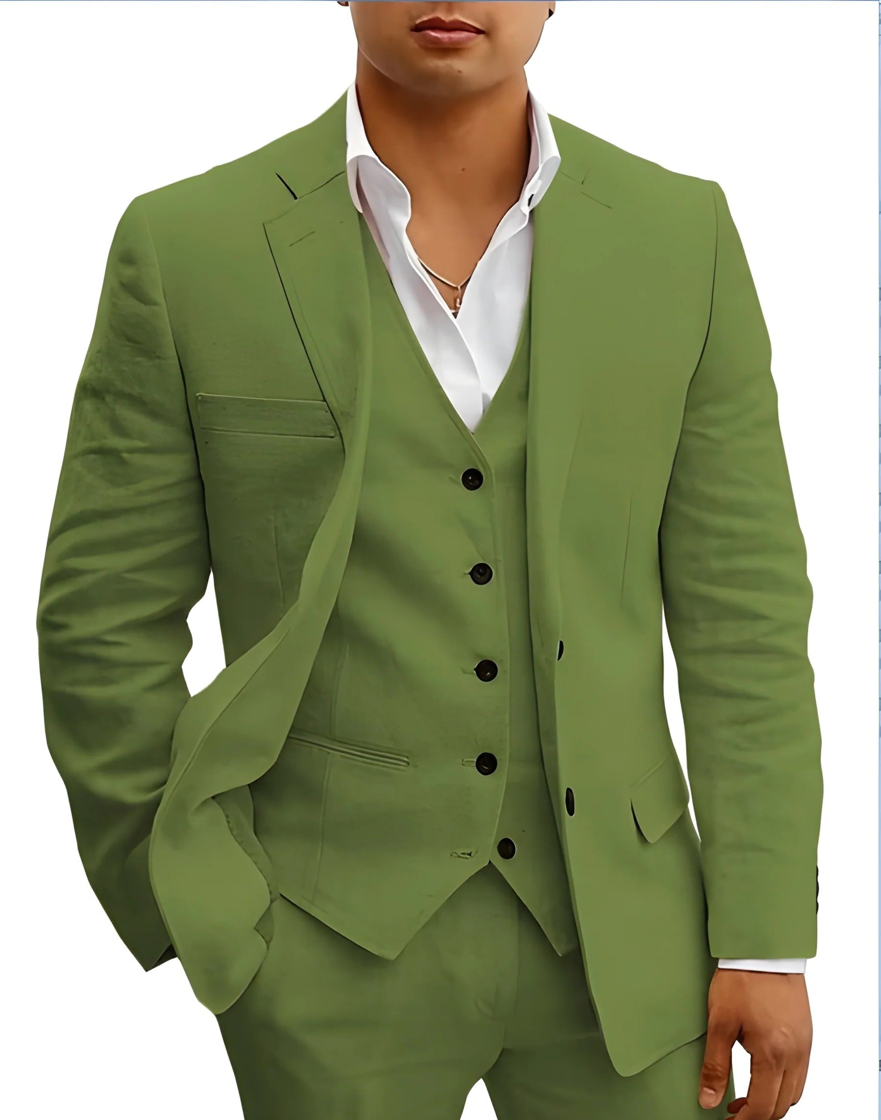 Summer Suit for Men with Breathable Lightweight Fabric and Three-Piece Set, Tapered Fit