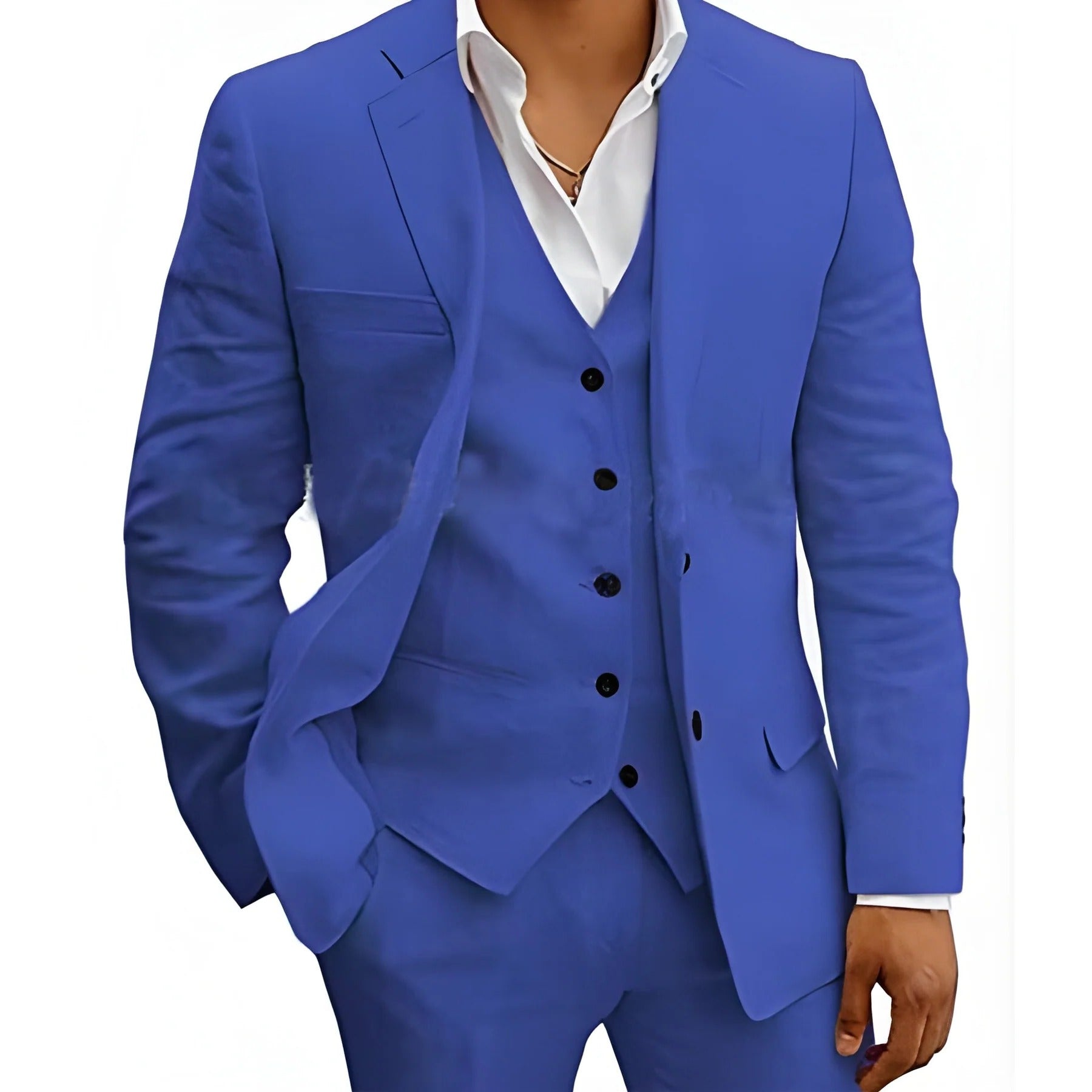 Summer Suit for Men with Breathable Lightweight Fabric and Three-Piece Set, Tapered Fit