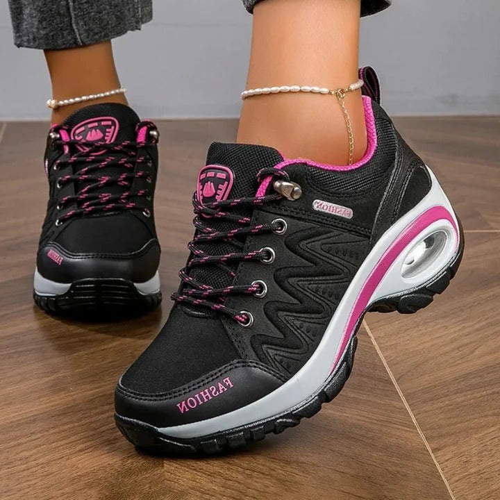 Waterproof Hiking Shoes for Women with Non-Slip Sole and Cushioned Insole, Lace-Up Fit