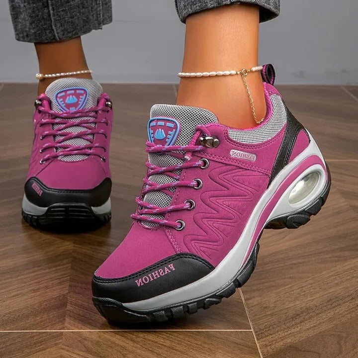 Waterproof Hiking Shoes for Women with Non-Slip Sole and Cushioned Insole, Lace-Up Fit