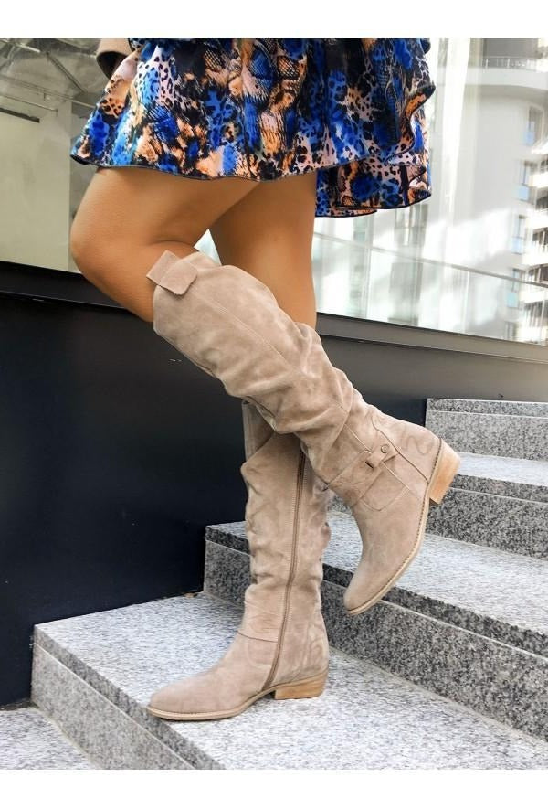 Ankle Boots for Women with Supportive Insole and Side Zipper, Low Heel Comfort