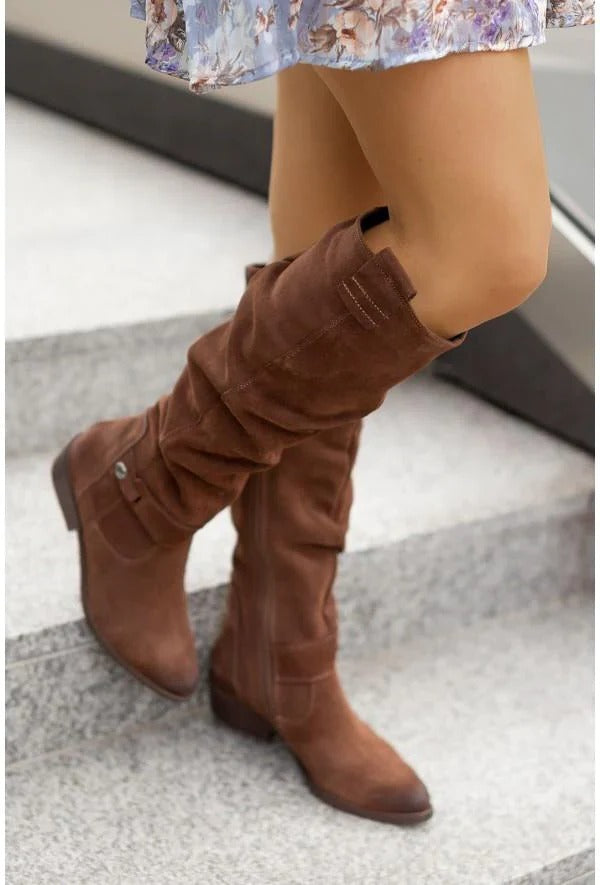 Ankle Boots for Women with Supportive Insole and Side Zipper, Low Heel Comfort