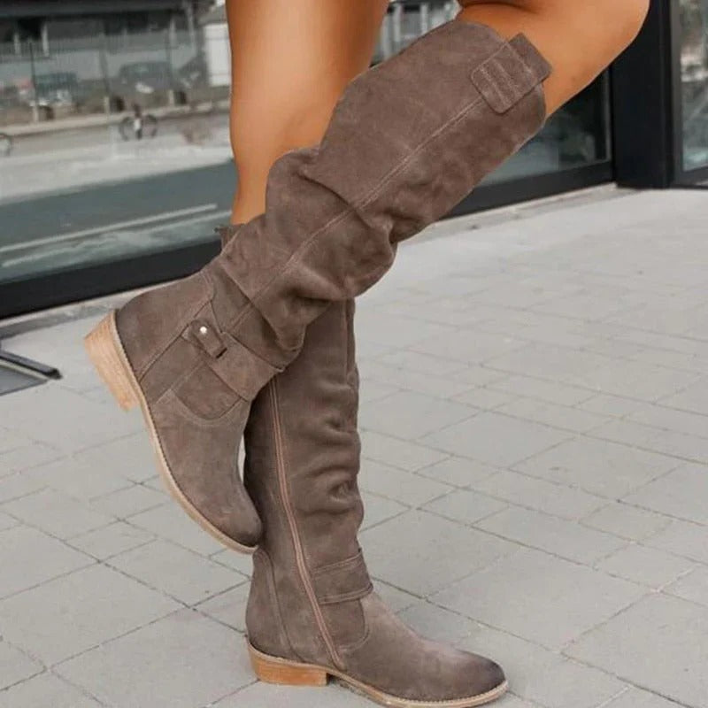 Ankle Boots for Women with Supportive Insole and Side Zipper, Low Heel Comfort