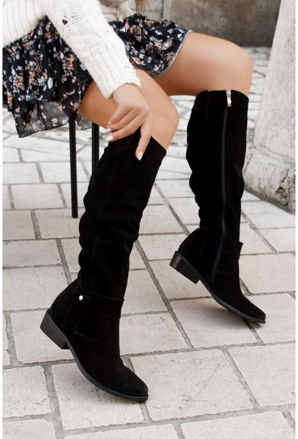 Ankle Boots for Women with Supportive Insole and Side Zipper, Low Heel Comfort