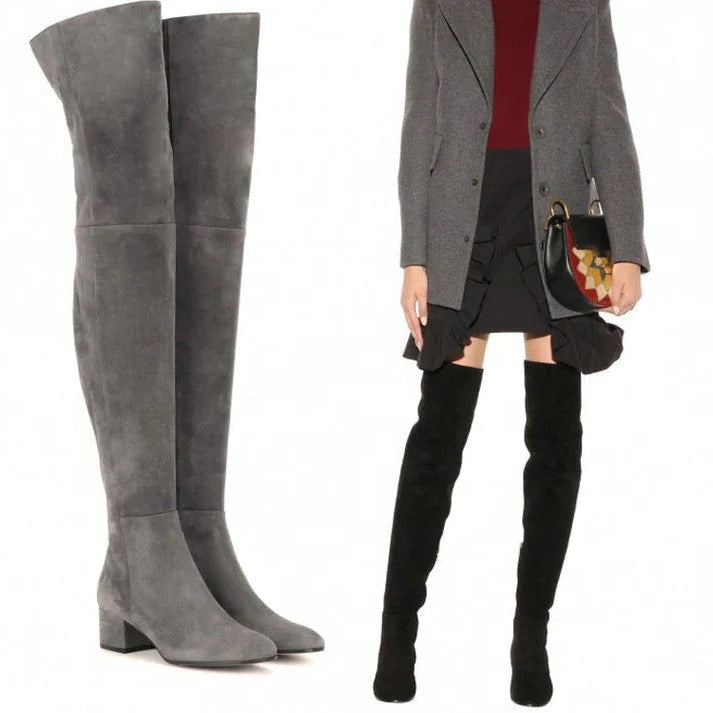 Women's Mid-Calf Boots with Cushioned Insole and Low Stable Heel, Regular Fit