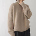 Cashmere Turtleneck Sweater with Lightweight Knit and Loose Layering Fit, Hip-Length Hem