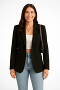 Nicolette | Women's Black Single Button Blazer - Black - Image 1