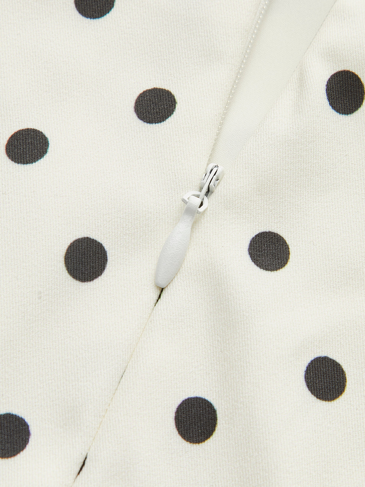 Polka Dot Dress with Square Neckline and Invisible Side Zipper, Sleeveless Short Fit