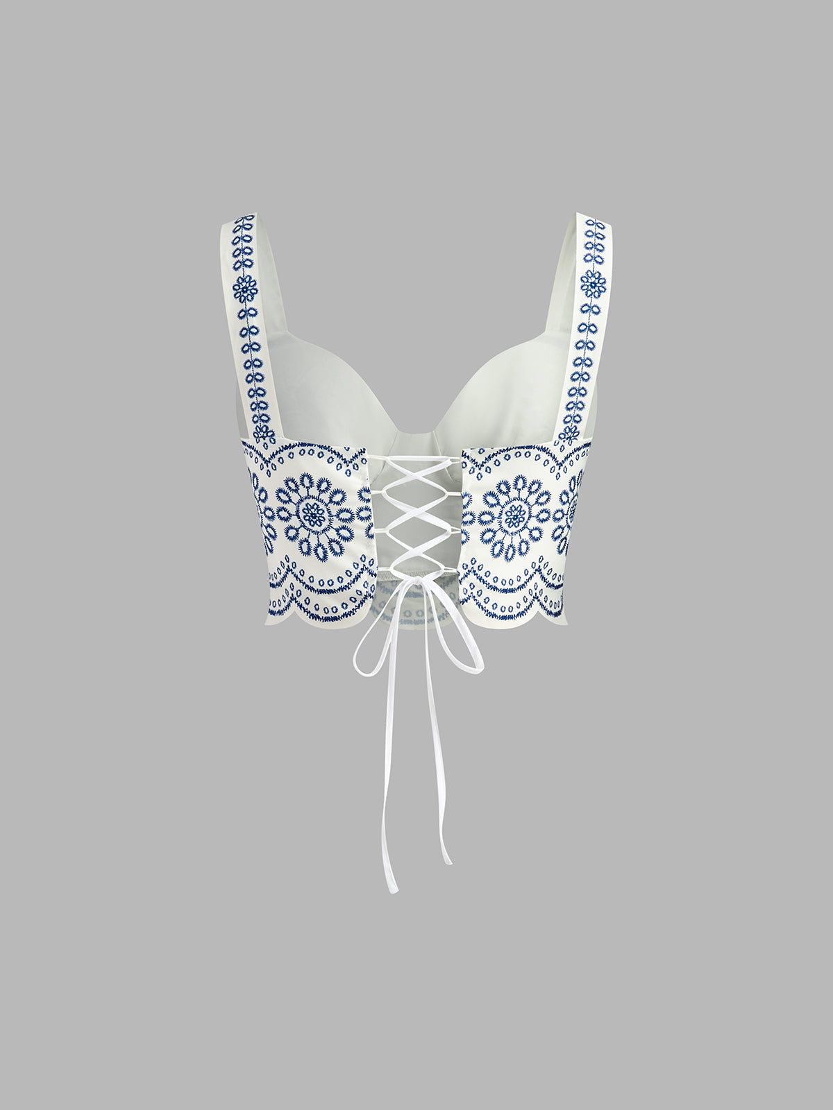 Sleeveless Printed Top with Tie Back and Lightweight Woven Fabric, Regular Fit